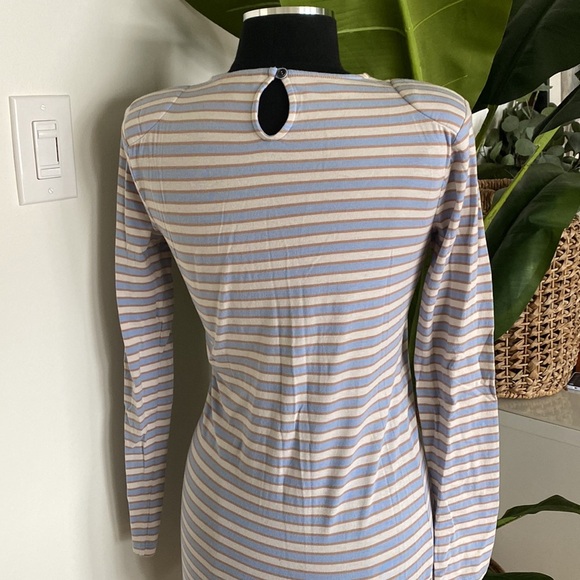 French Connection Baby Blue Striped Mini Dress - Picture 4 of 7